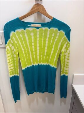 Bright Teal & Lime Knit Women's Top
